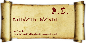Mailáth Dávid névjegykártya
